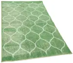 Modern Halı- Yeşil Pamuk Üzerine Yün El Dokuma Halı-117x193 - Görsel 2