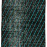 Modern Halı- Siyah Pamuk Üzerine Yün El Dokuma Halı-103x193