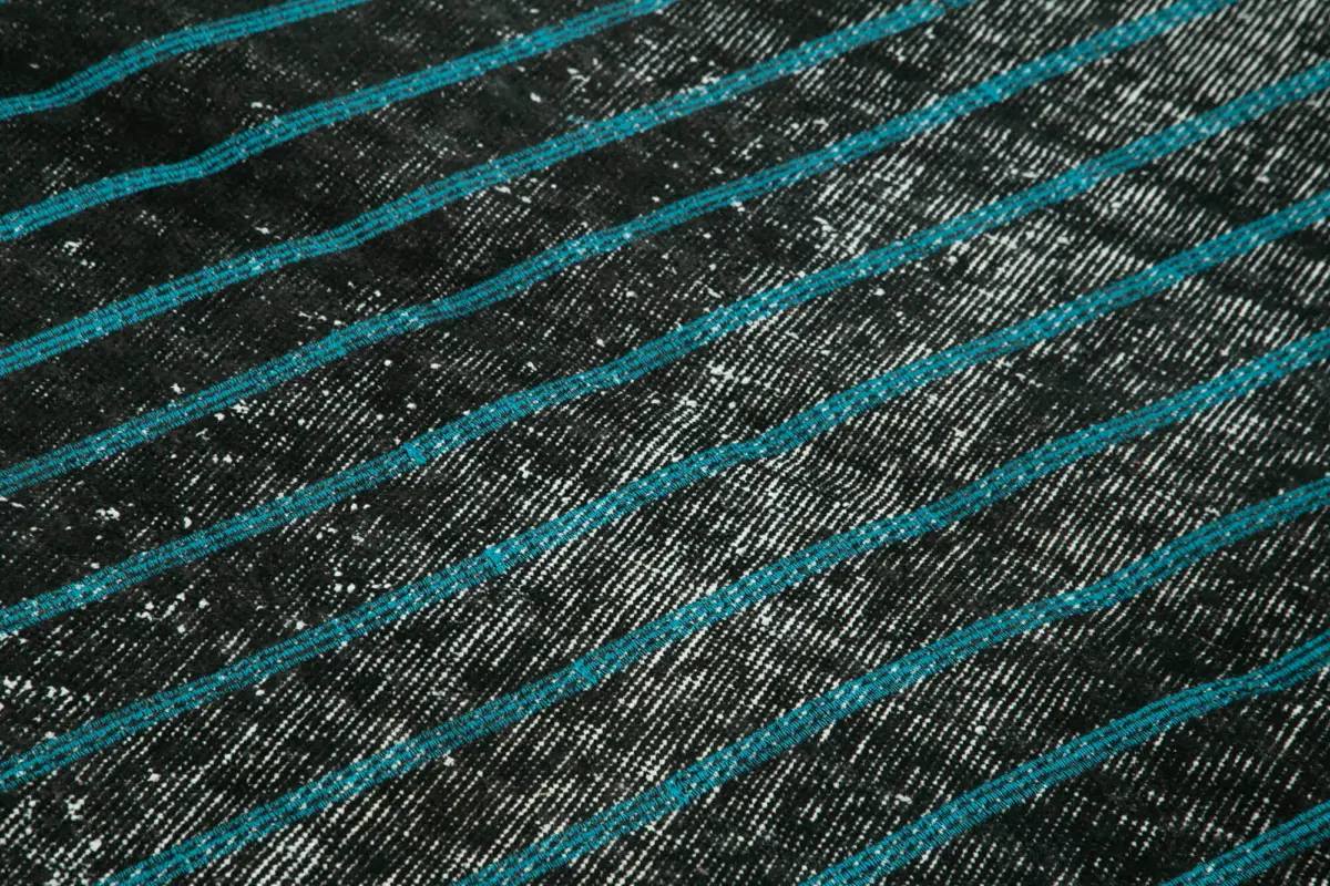 Modern Halı- Siyah Pamuk Üzerine Yün El Dokuma Halı-103x193 - Görsel 5