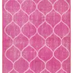 Modern Halı- Pembe Pamuk Üzerine Yün El Dokuma Halı-112x194