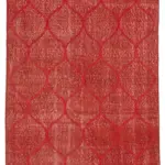 Modern Halı- Kırmızı Pamuk Üzerine Yün El Dokuma Halı-111x203