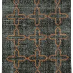 Modern Halı- Siyah Pamuk Üzerine Yün El Dokuma Halı-130x224