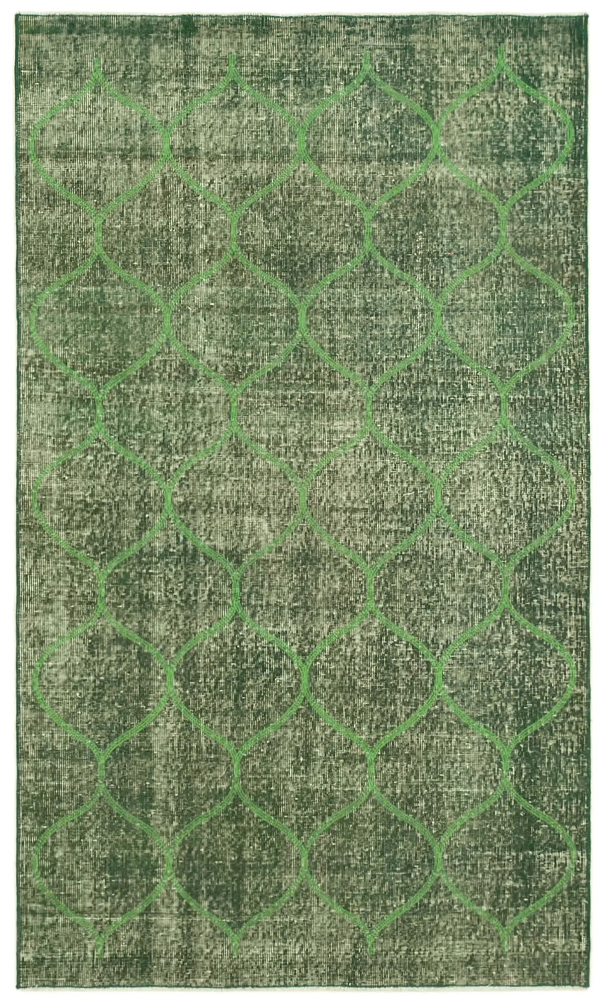 Rc_28303_1_Green_Modern_Design_Rugs Modern Halı- Yeşil Pamuk Üzerine Yün El Dokuma Halı-128x216 - Görsel 1