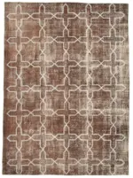 Modern Halı- Kahverengi Pamuk Üzerine Yün El Dokuma Halı-205x282