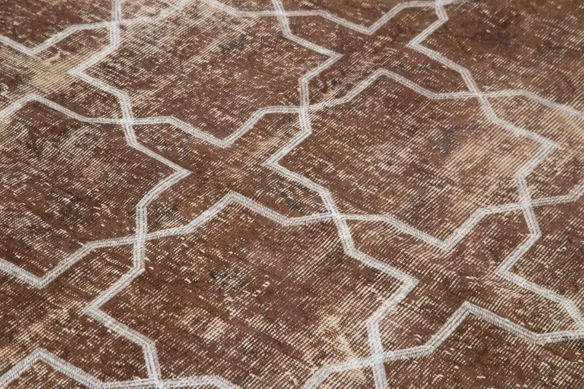 Modern Halı- Kahverengi Pamuk Üzerine Yün El Dokuma Halı-205x282 - Görsel 5