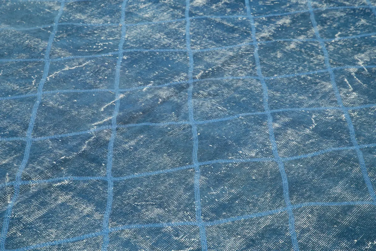 Modern Halı- Mavi Pamuk Üzerine Yün El Dokuma Halı-267x381 - Görsel 5