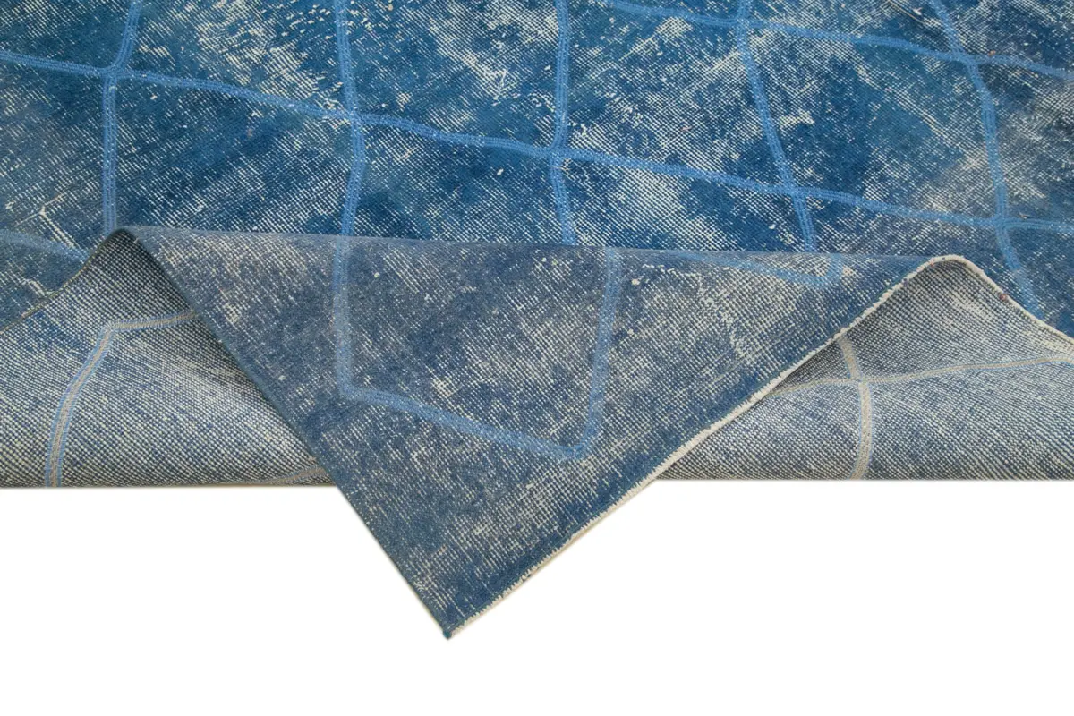 Modern Halı- Mavi Pamuk Üzerine Yün El Dokuma Halı-267x381 - Görsel 6