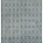 Modern Halı- Gri Pamuk Üzerine Yün El Dokuma Halı-302x484