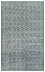 Modern Halı- Gri Pamuk Üzerine Yün El Dokuma Halı-302x484