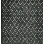 Modern Halı- Siyah Pamuk Üzerine Yün El Dokuma Halı-310x407