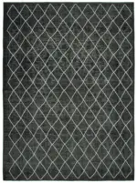 Modern Halı- Siyah Pamuk Üzerine Yün El Dokuma Halı-310x407