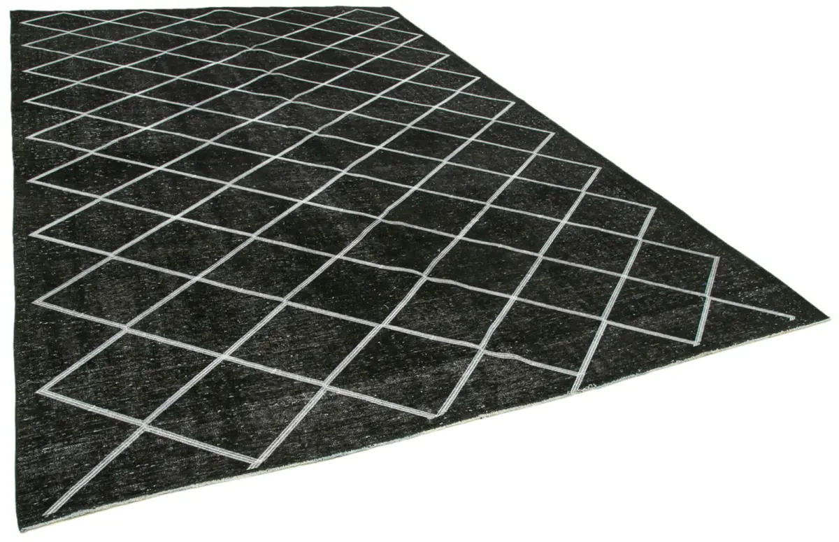 Modern Halı- Siyah Pamuk Üzerine Yün El Dokuma Halı-256x387 - Görsel 2