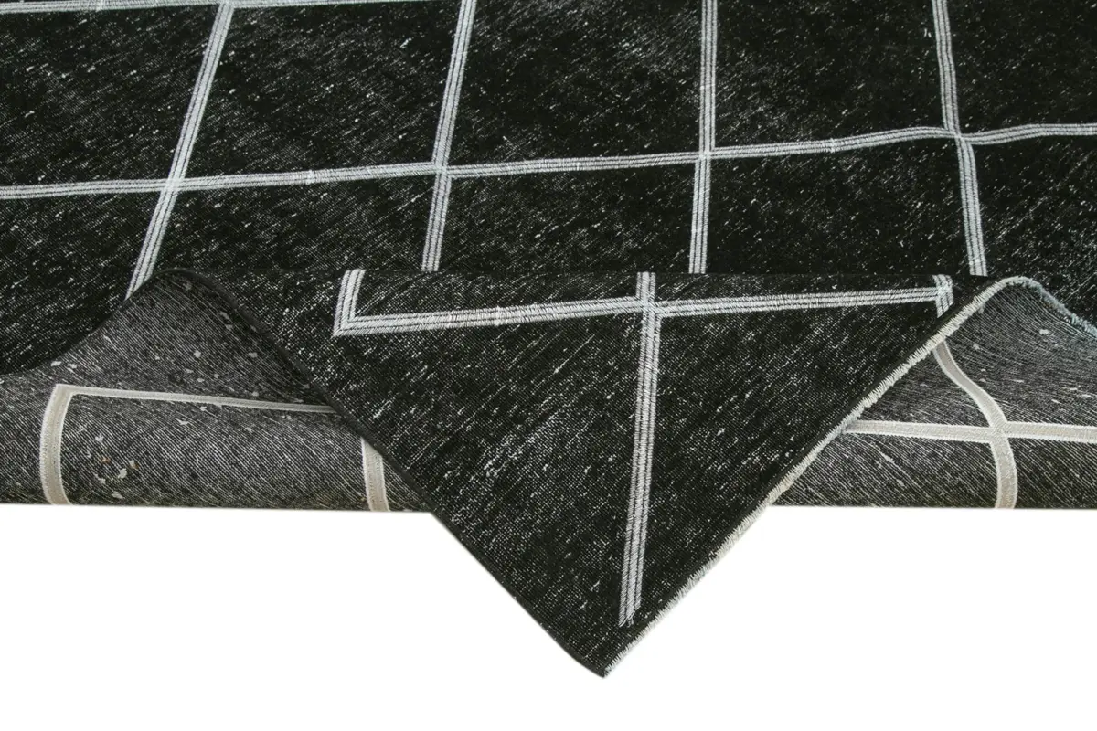 Modern Halı- Siyah Pamuk Üzerine Yün El Dokuma Halı-256x387 - Görsel 6
