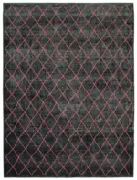 Modern Halı- Siyah Pamuk Üzerine Yün El Dokuma Halı-293x390