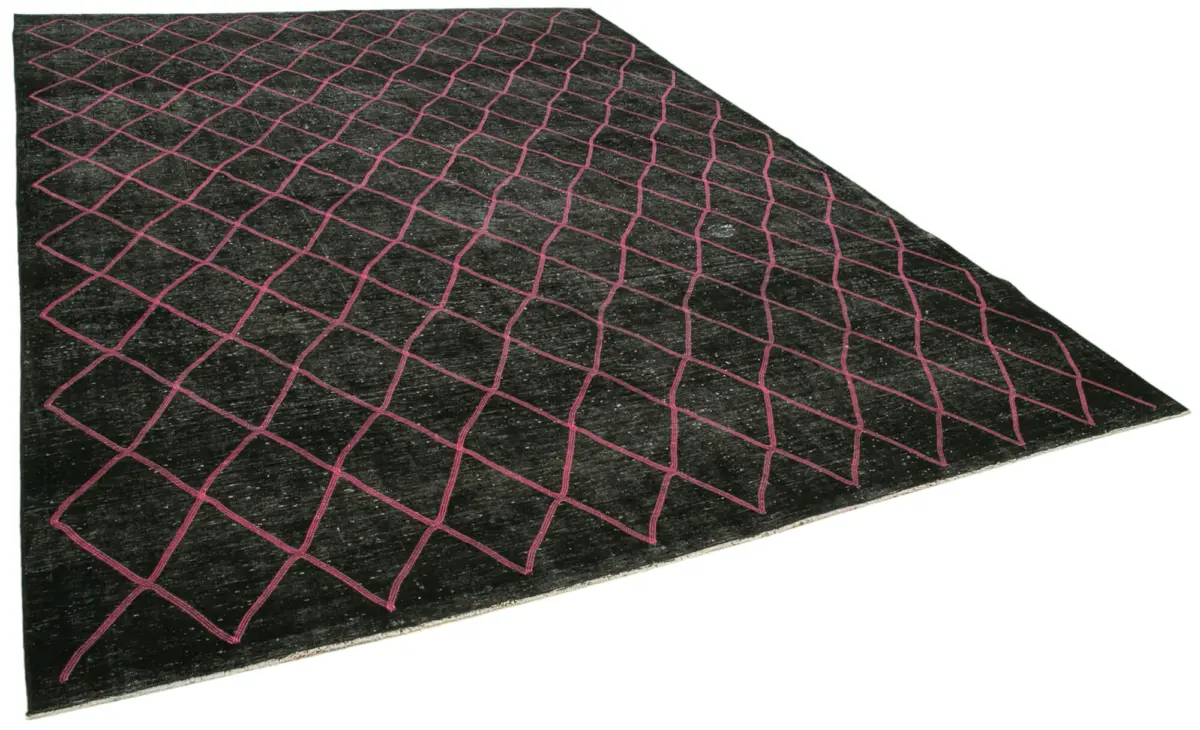 Modern Halı- Siyah Pamuk Üzerine Yün El Dokuma Halı-293x390 - Görsel 2