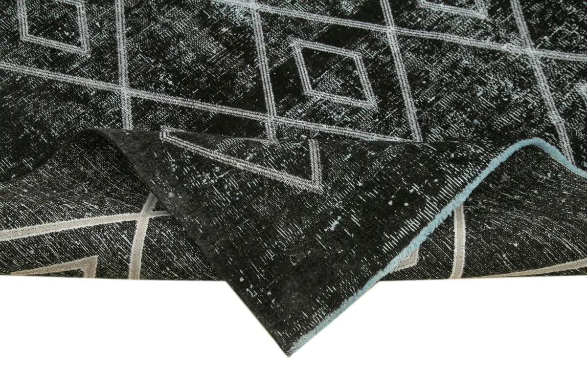 Modern Halı- Siyah Pamuk Üzerine Yün El Dokuma Halı-240x299 - Görsel 6