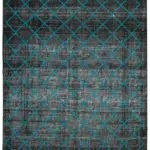 Modern Halı- Siyah Pamuk Üzerine Yün El Dokuma Halı-297x415