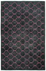 Modern Halı- Siyah Pamuk Üzerine Yün El Dokuma Halı-300x462