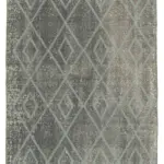 Modern Halı- Gri Pamuk Üzerine Yün El Dokuma Halı-107x328