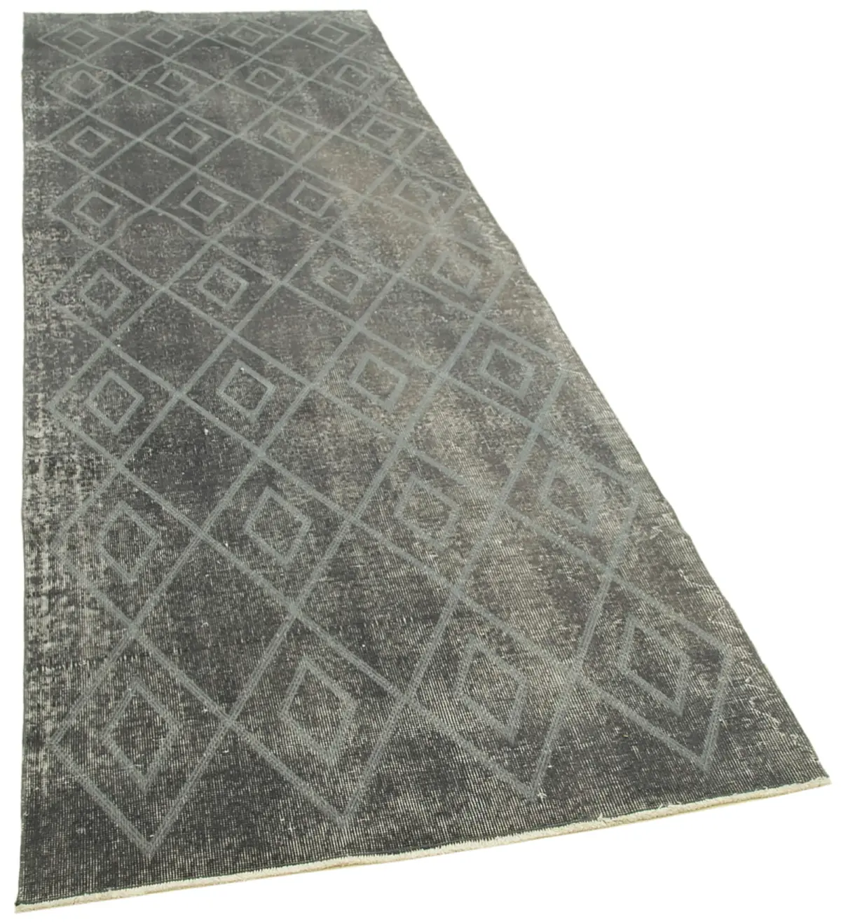 Modern Halı- Gri Pamuk Üzerine Yün El Dokuma Halı-107x328 - Görsel 2