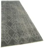 Modern Halı- Gri Pamuk Üzerine Yün El Dokuma Halı-107x328 - Görsel 2