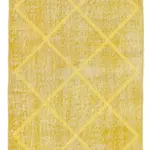 Modern Halı- Sarı Pamuk Üzerine Yün El Dokuma Halı-085x293