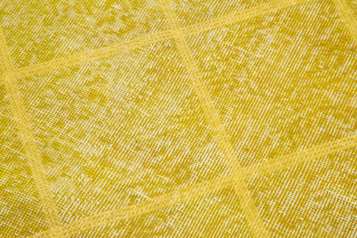 Modern Halı- Sarı Pamuk Üzerine Yün El Dokuma Halı-085x293 - Görsel 5