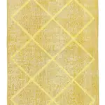 Modern Halı- Sarı Pamuk Üzerine Yün El Dokuma Halı-090x316