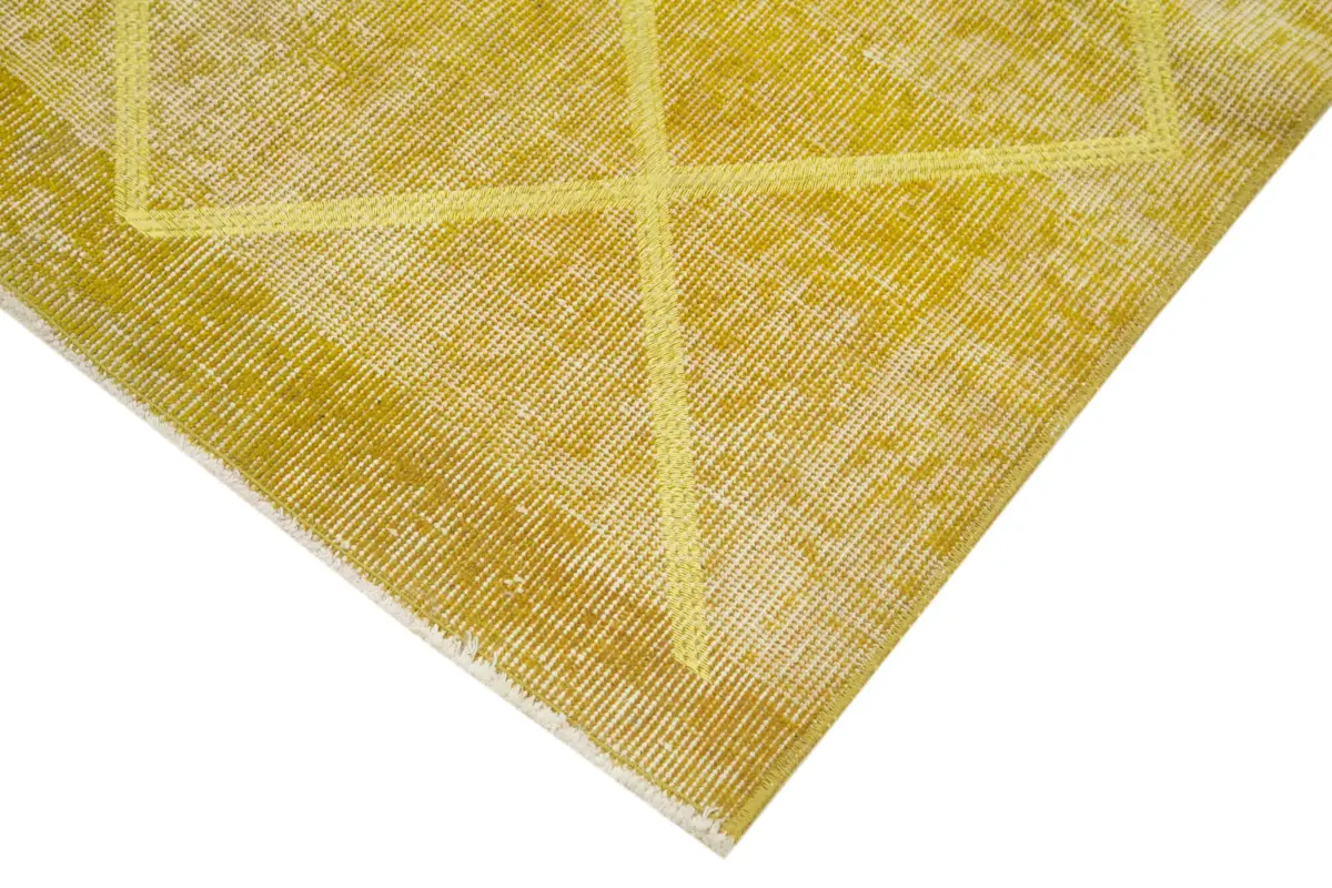 Modern Halı- Sarı Pamuk Üzerine Yün El Dokuma Halı-090x316 - Görsel 4