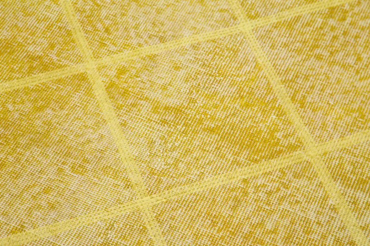 Modern Halı- Sarı Pamuk Üzerine Yün El Dokuma Halı-090x316 - Görsel 5