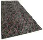 Modern Halı- Siyah Pamuk Üzerine Yün El Dokuma Halı-145x384 - Görsel 2