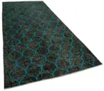 Modern Halı- Siyah Pamuk Üzerine Yün El Dokuma Halı-148x364 - Görsel 2