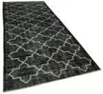 Modern Halı- Siyah Pamuk Üzerine Yün El Dokuma Halı-143x370 - Görsel 2