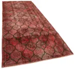 Modern Halı- Kırmızı Pamuk Üzerine Yün El Dokuma Halı-141x386 - Görsel 2