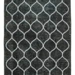 Modern Halı- Siyah Pamuk Üzerine Yün El Dokuma Halı-145x396