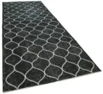 Modern Halı- Siyah Pamuk Üzerine Yün El Dokuma Halı-145x396 - Görsel 2