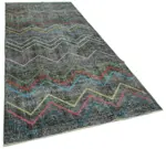 Modern Halı- Siyah Pamuk Üzerine Yün El Dokuma Halı-147x370 - Görsel 2