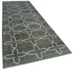 Modern Halı- Siyah Pamuk Üzerine Yün El Dokuma Halı-140x408 - Görsel 2