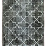 Modern Halı- Siyah Pamuk Üzerine Yün El Dokuma Halı-145x383