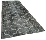 Modern Halı- Siyah Pamuk Üzerine Yün El Dokuma Halı-145x383 - Görsel 2