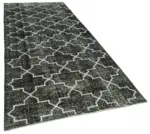 Modern Halı- Siyah Pamuk Üzerine Yün El Dokuma Halı-142x352 - Görsel 2