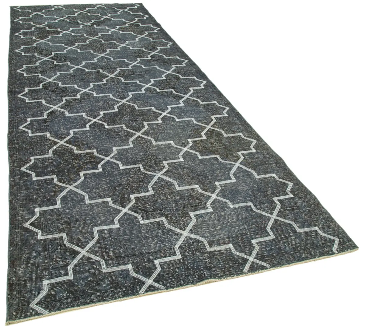 Modern Halı- Gri Pamuk Üzerine Yün El Dokuma Halı-144x374 - Görsel 2