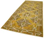 Modern Halı- Sarı Pamuk Üzerine Yün El Dokuma Halı-145x387 - Görsel 3