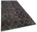 Modern Halı- Siyah Pamuk Üzerine Yün El Dokuma Halı-148x352 - Görsel 2