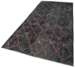 Modern Halı- Siyah Pamuk Üzerine Yün El Dokuma Halı-148x352 - Görsel 3