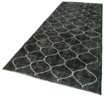 Modern Halı- Siyah Pamuk Üzerine Yün El Dokuma Halı-142x362 - Görsel 3