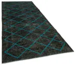 Modern Halı- Siyah Pamuk Üzerine Yün El Dokuma Halı-141x373 - Görsel 2