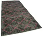 Modern Halı- Siyah Pamuk Üzerine Yün El Dokuma Halı-140x330 - Görsel 2