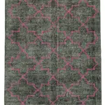 Modern Halı- Siyah Pamuk Üzerine Yün El Dokuma Halı-146x388