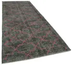 Modern Halı- Siyah Pamuk Üzerine Yün El Dokuma Halı-146x388 - Görsel 2